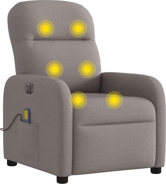 Actual product image VidaXL Massage chair electric taupe fabric
