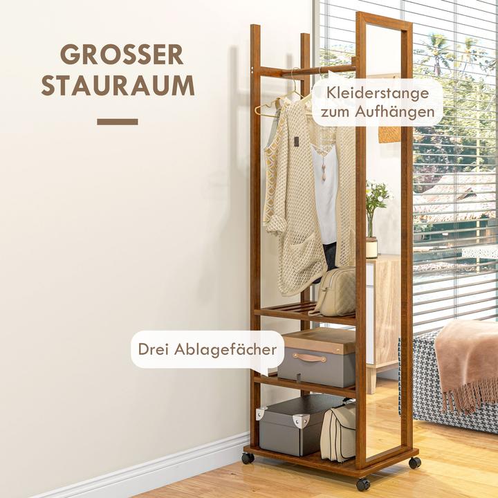 Actual product image Homcom Standing mirror with shelf and castors (60 x 36 x 170 cm)