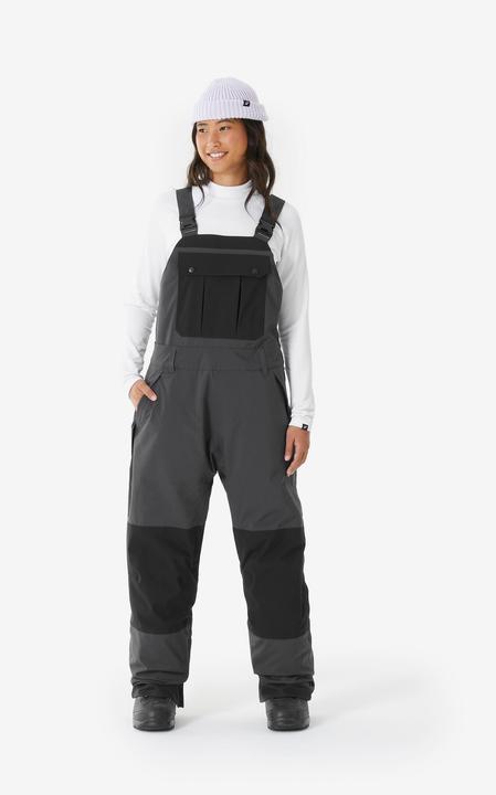 Produktbild Dreamscape Snowboardhose Latzhose Erwachsene wasserdicht - 500 schwarz (M)