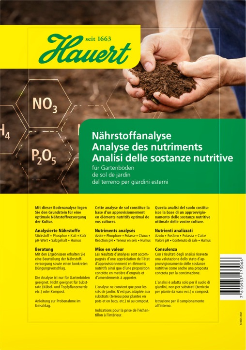 Actual product image Hauert Nutrient Analysis Kit (0.06 kg)