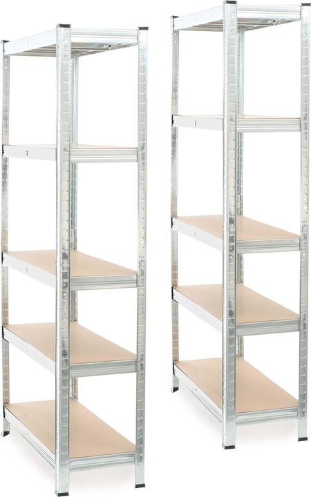 Produktbild Wiltec Set 2x Schwerlastregal verzinkt 154x75x30cm Steckregal 875kg Werkstatt