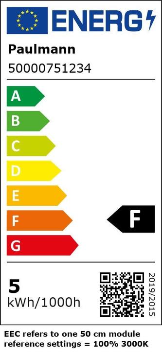 Energy Label Paulmann PAUL LED strip light (Warm white, 500 cm, Indoor)