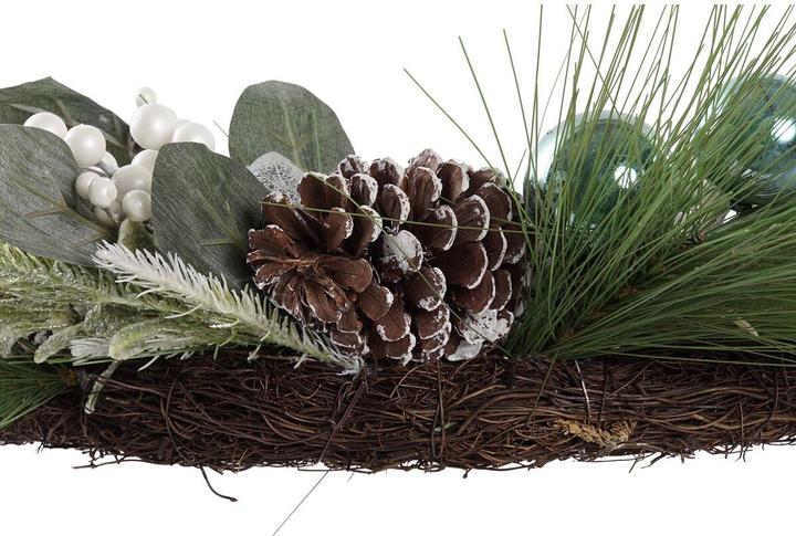 Produktbild DKD Home Decor Weihnachtskranz Blau Weiss Braun PVC 60 x 60 x 12 cm