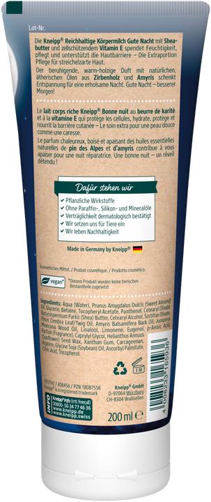 Image du produit Kneipp Lait corps riche Bonne nuit (Lait pour le corps, 200 ml)