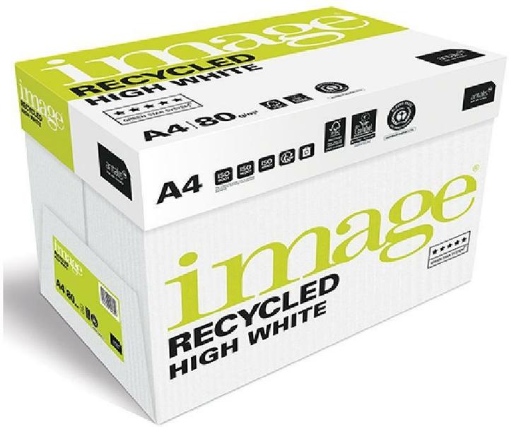Immagine prodotto Antalis Image Recycled High White Blue Angel 80g, bianco brillante 2'500 fogli scatola 5x500 fogli/foglio (80 g/m², 2500x, A4)