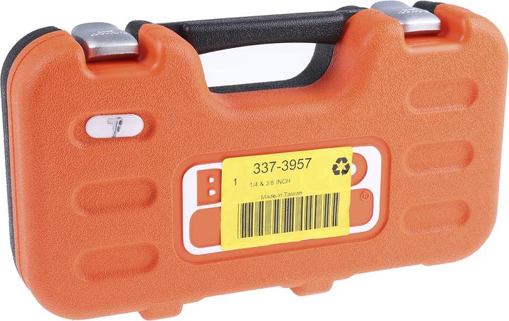 Actual product image Bahco 1/4"- und 3/8"-Steckschlüssel-Satz, metrisch, Sechskant, inklusive Umschaltknarre - 34-teilig (3/8")