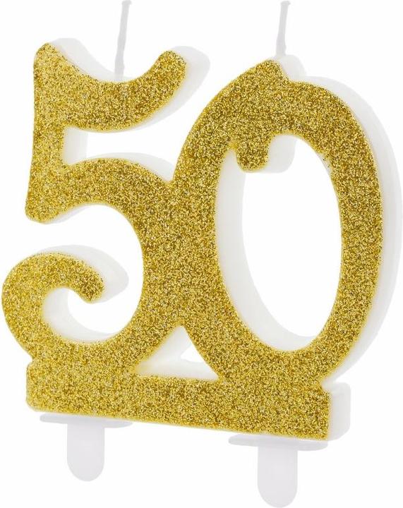 Produktbild Partydeco Geburtstagskerze 50 mit Glitter (1 x)