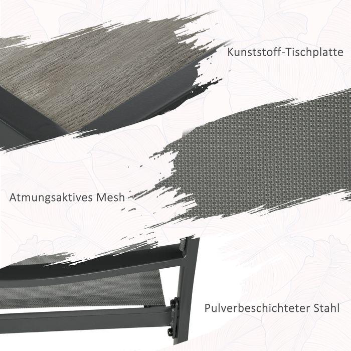 Produktbild Swisshandel24 5 tlg Sitzgruppe Gartenmöbel Set, Mesh Dunkelgrau (150 cm)