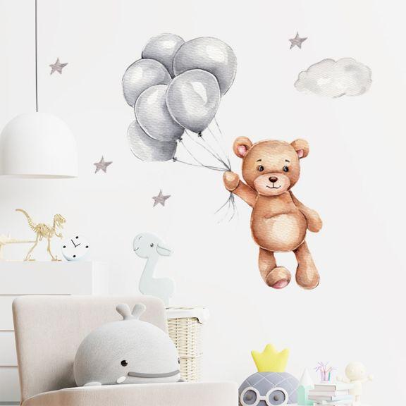 Productafbeelding Konjac Sponge ROOM Decor SIPO-WS63036 NAKLEJKI NA ŚCIANĘ MIŚ Z BALONAMI