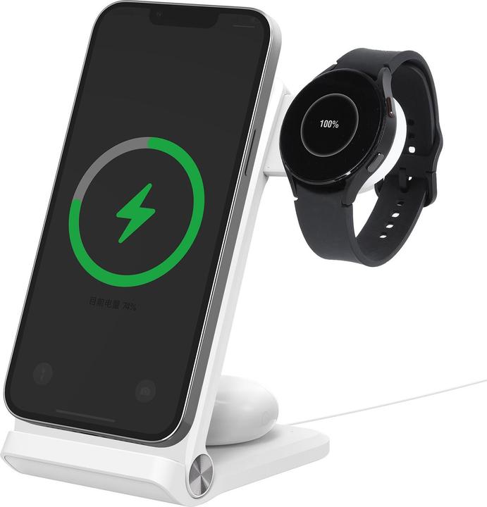 Actual product image Nillkin PowerTrio 3in1 Wireless Charger MagSafe for Samsung Watch White (15 W)