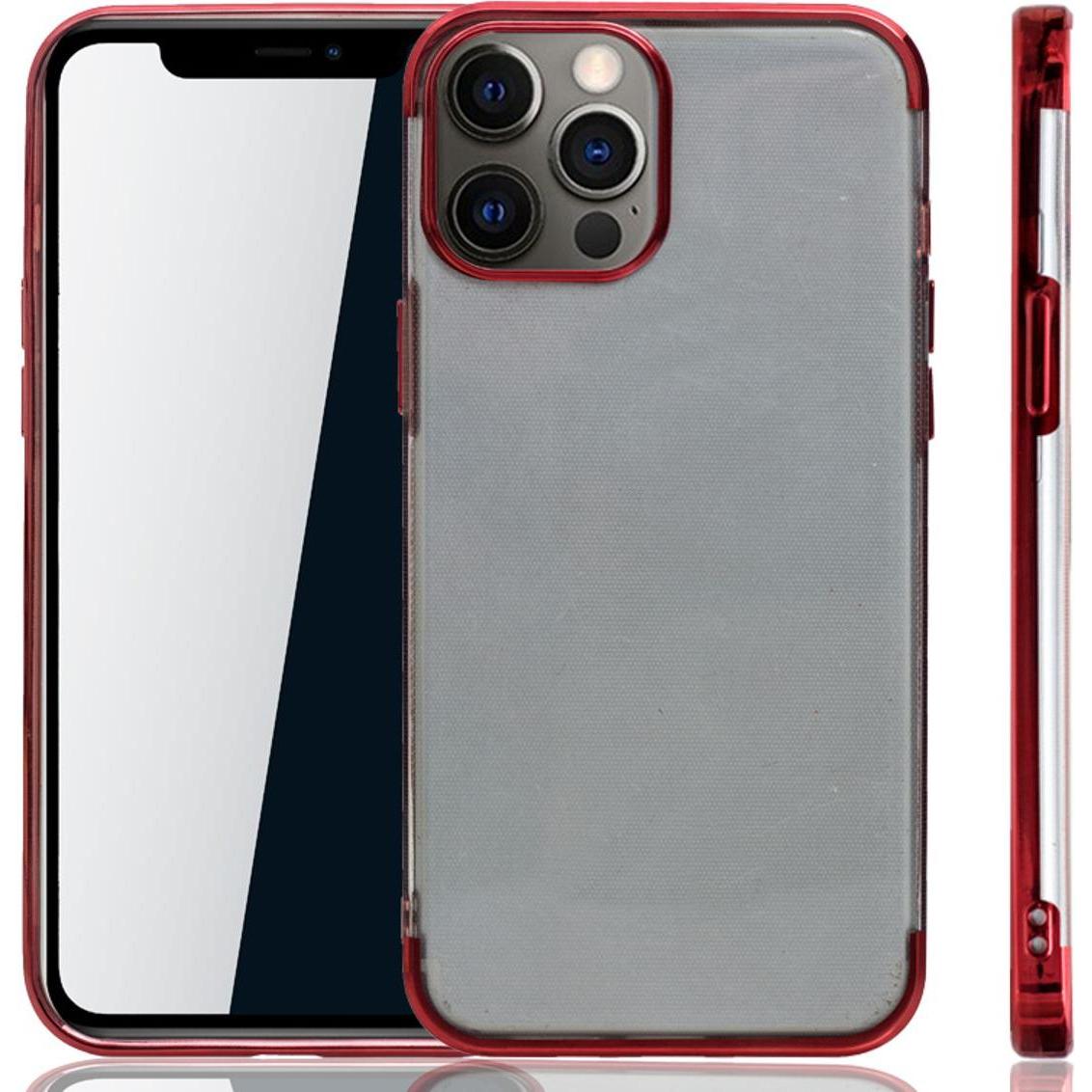 König Design Apple iPhone 12 / 12 Pro Hülle Case Handy Cover Schutz Tasche Schutzhülle Etui Rot (Realme 12 Pro+, Apple i...