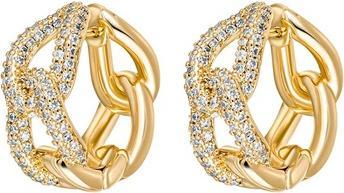 Crystalp Massive Gold-Plated Earrings With Crystals Luxury 42311.G