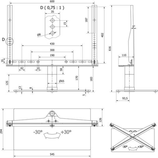 Actual product image Multibrackets Table stand base electric, max 55 kg, black (55 kg)