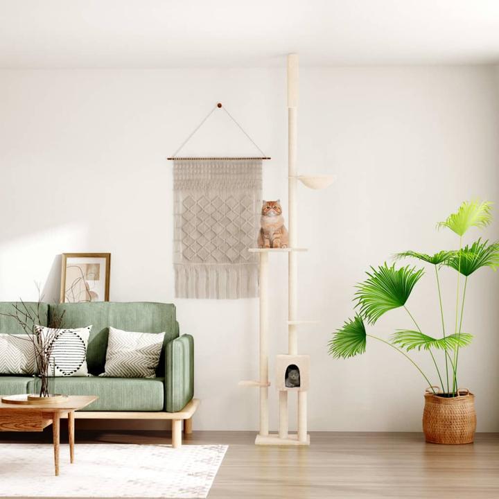 Produktbild vidaXL Kratzbaum Deckenhoch Katzenkratzbaum Katzenbaum Kletterbaum Hellgrau (Hellgrau)
