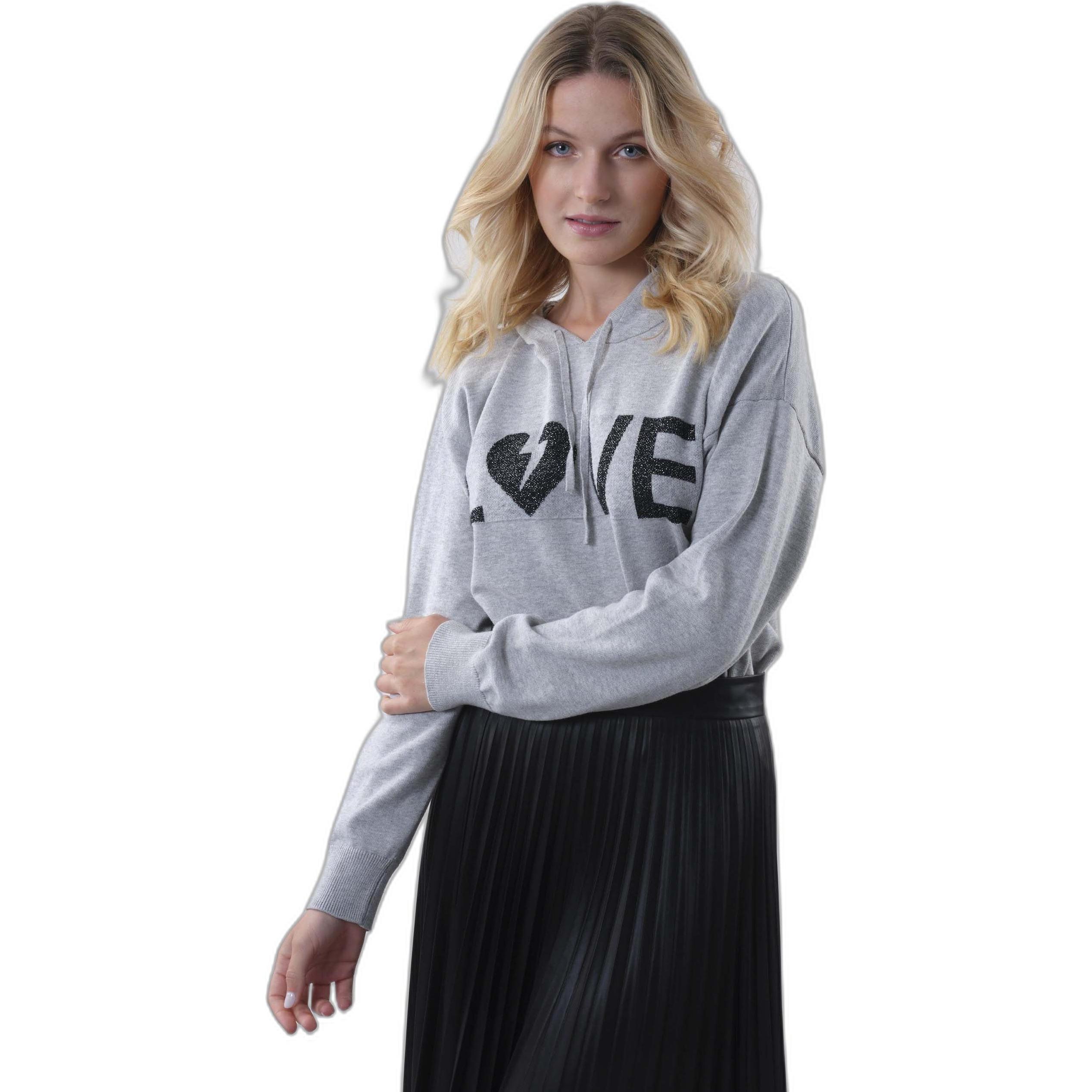 Deeluxe, Damen, Pullover, pullover daen carlitta, Grau, (M)
