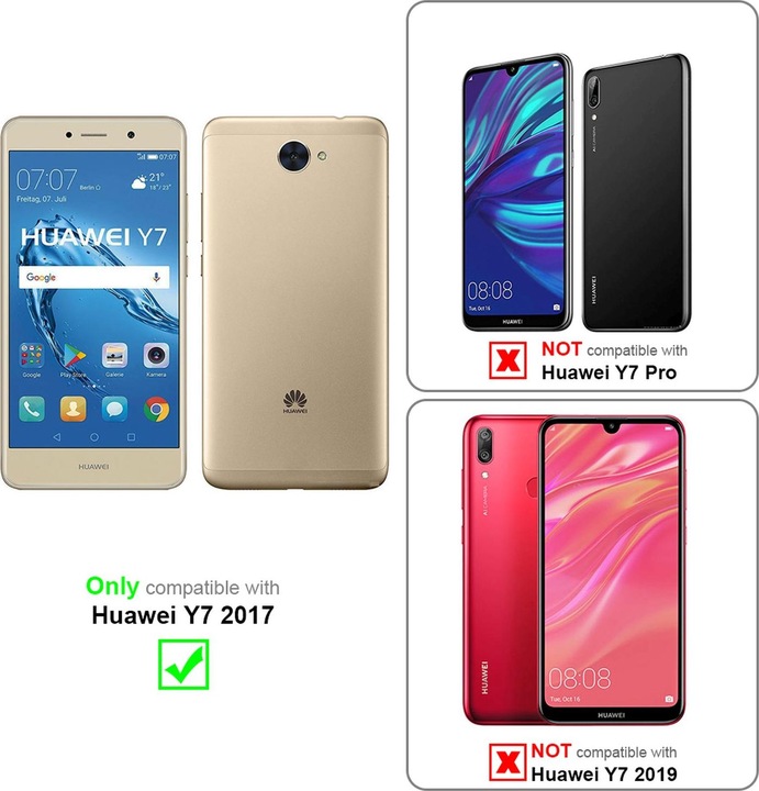 Actual product image Cadorabo Display protection glass (1 Piece, Huawei Y7 (2017))