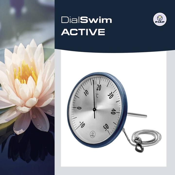 Actual product image Fiap DialSwim ACTIVE pool thermometer stainless steel, blue (anodised)