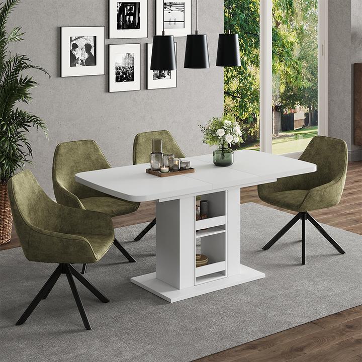 Produktbild Vicco Esstisch Fenaro, Weiss/Weiss, 120 x 80 cm (120 x 80 x 76 cm)