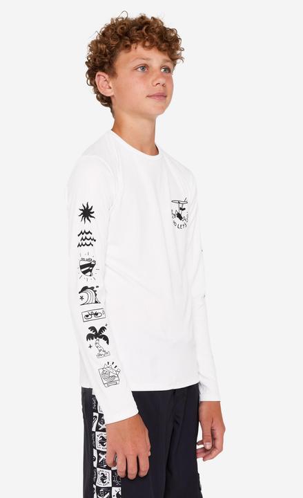 Image du produit Olaian T-shirt anti UV manches courtes surf Junior - 100 Quiver blanc (140)