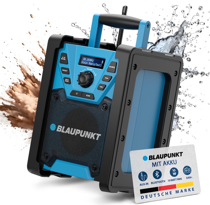 Produktbild Blaupunkt Baustellenradio mit DAB+ und Akku | BSR 300