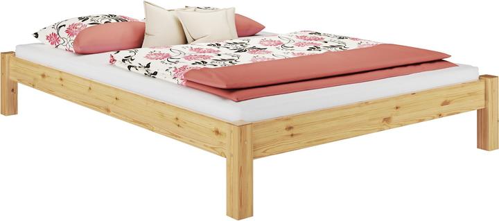 Actual product image Erst-Holz Solid lacquered pine double futon bed with mattress 140x200 on rigid slats 60.35-14M (140 x 200 cm)