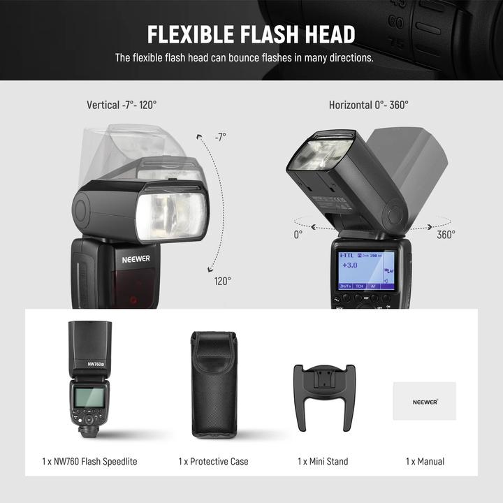 Actual product image Neewer NW760-N TTL Flash Speedlite (Plug-on flash, Nikon)