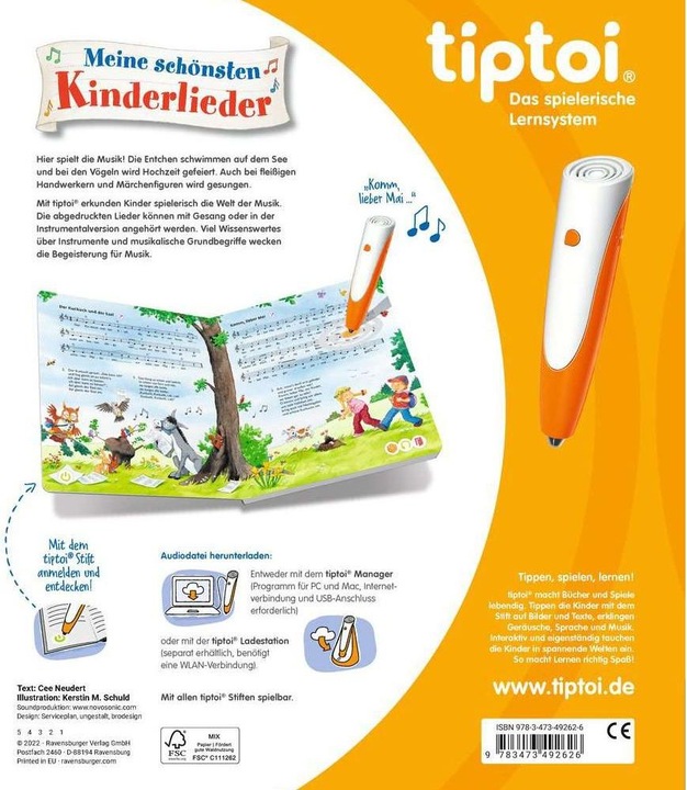 Immagine prodotto tiptoi M. schönsten Kinderlieder-H22 (Tedesco, Cee Neudert, Kerstin M. Colpa, 2022)