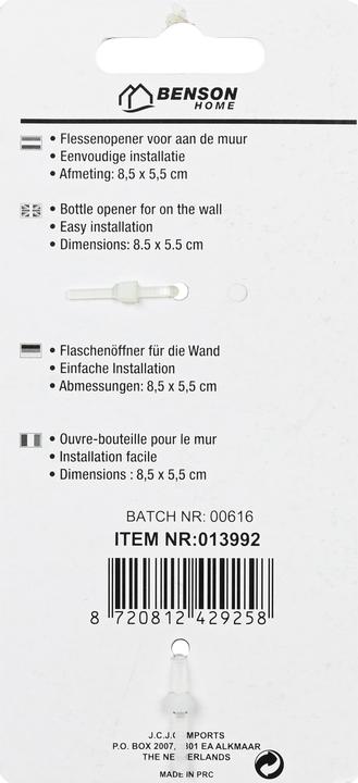 Actual product image Benson Home Bottle opener wall (Bottle opener)