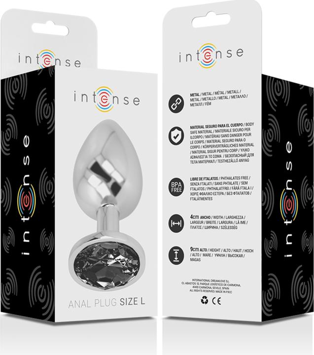 Actual product image Intense Anal Plug Metal Black Size L