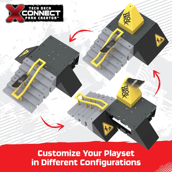 Produktbild Spin Master Tech Deck, Pyramid Shredder, X-Connect Park Creator, anpassbares und aufbaubares Rampenset mit Finge