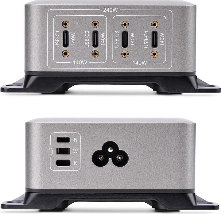 Produktbild StarTech .com 424DEU-USB-C-CHARGER, Drinnen, AC, 28 V, 1,8 m, Grau (240 W)