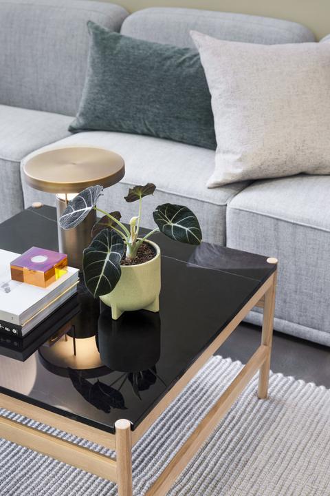 Image du produit Hübsch Table basse Raw Noir/Naturel (80 x 80 x 45 cm)