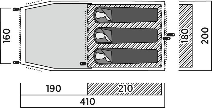 Actual product image Easy Camp Marbella 300 (Tunnel tent, 6.20 kg, 3 persons)
