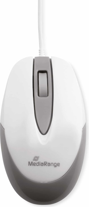 MediaRange MOUSSE OPTIQUE AVEC CÂBLE MROS214 3boutons blanc/gris clair (Filaire)