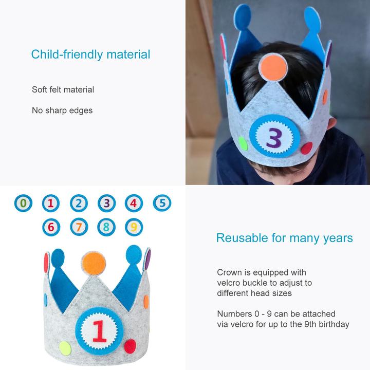 Actual product image Intirilife Birthday crown with interchangeable numbers 0 - 9 (1 pcs.)