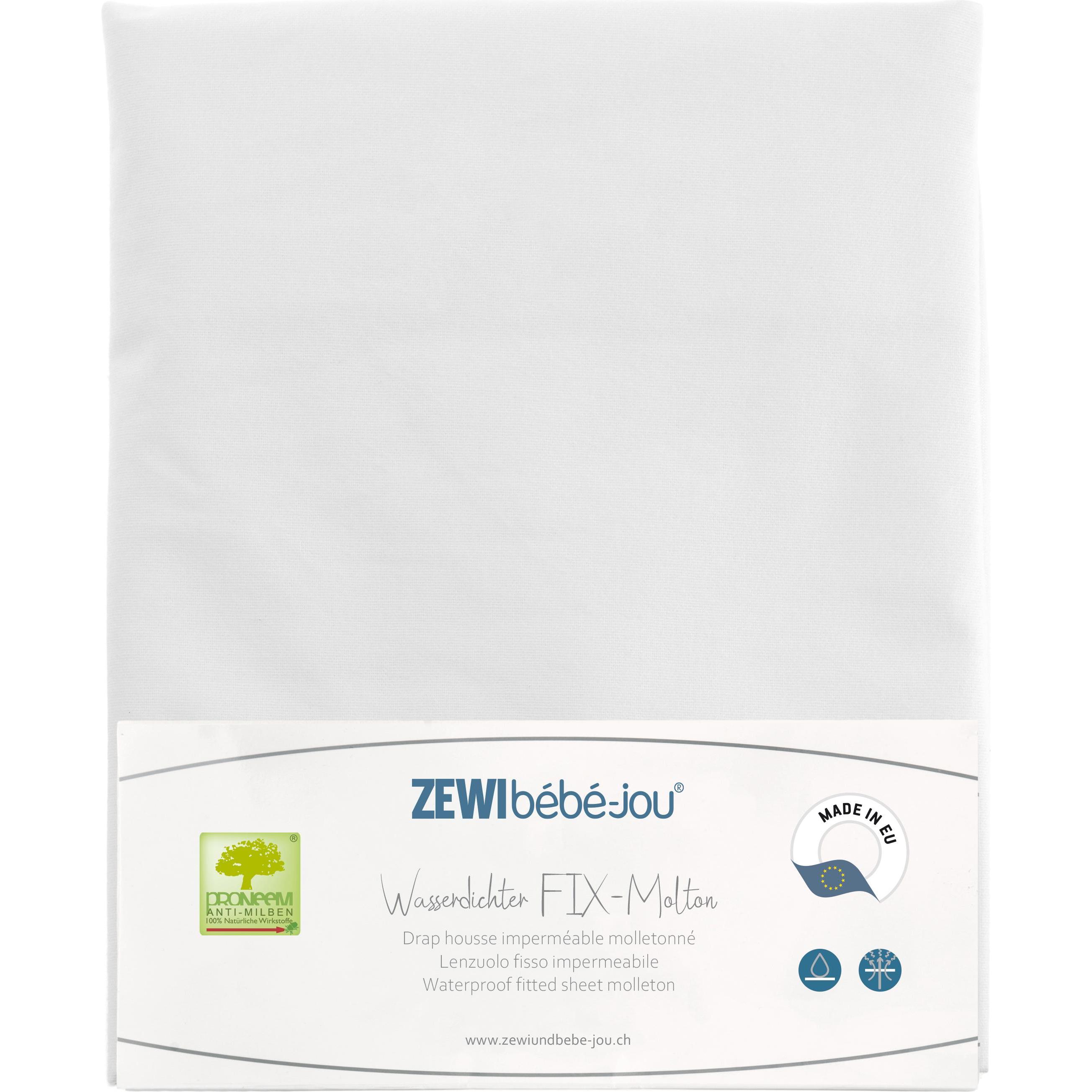 Zewi, Fixleintuch Babybett, Wasserdichter FIX-Molton (70 x 140 cm)