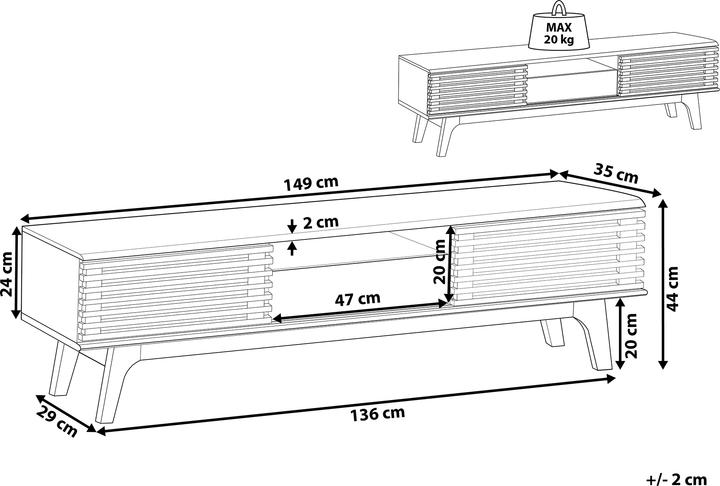 Actual product image Beliani Detroit (149 x 35 x 44 cm)