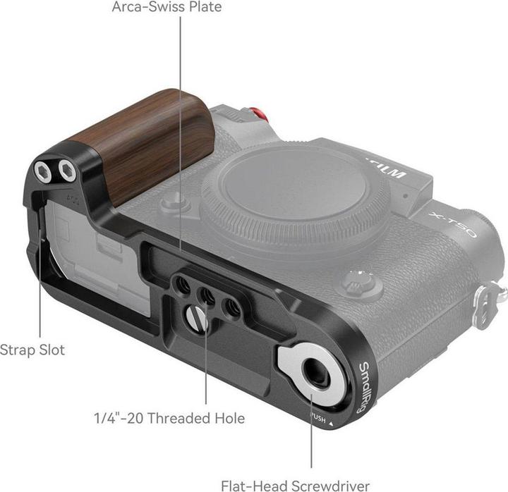 Produktbild SmallRig 4784 Wooden L Shape Grip for X T50 (Black) (Griff)