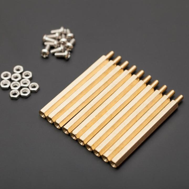 Actual product image DFRobot M3x50mm brass spacer bolt set 10 pieces