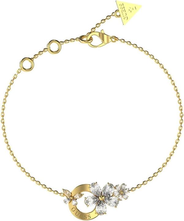 Guess Delicate Gold-Plated Bracelet With Lily Flowers (18.40 cm)