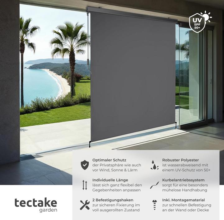 Actual product image tectake Vertical awning Eloise with 2 wall brackets (1.60 m)