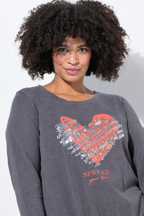 Produktbild Angel of Style Sweatshirt, A-Linie, verziertes Herz, elastischer Saum (54)
