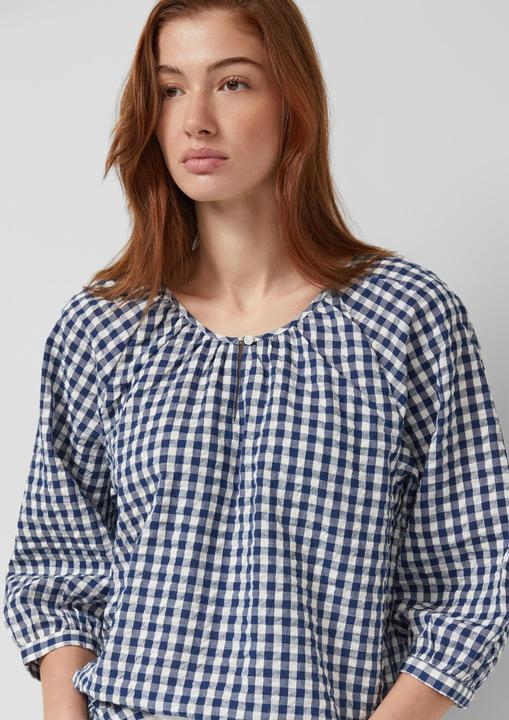 Immagine prodotto s.Oliver Seersucker-Bluse mit 3/4-Ärmeln und Raffung (48)