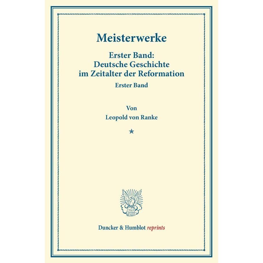 Meisterwerke., Fachbücher von Leopold von Ranke