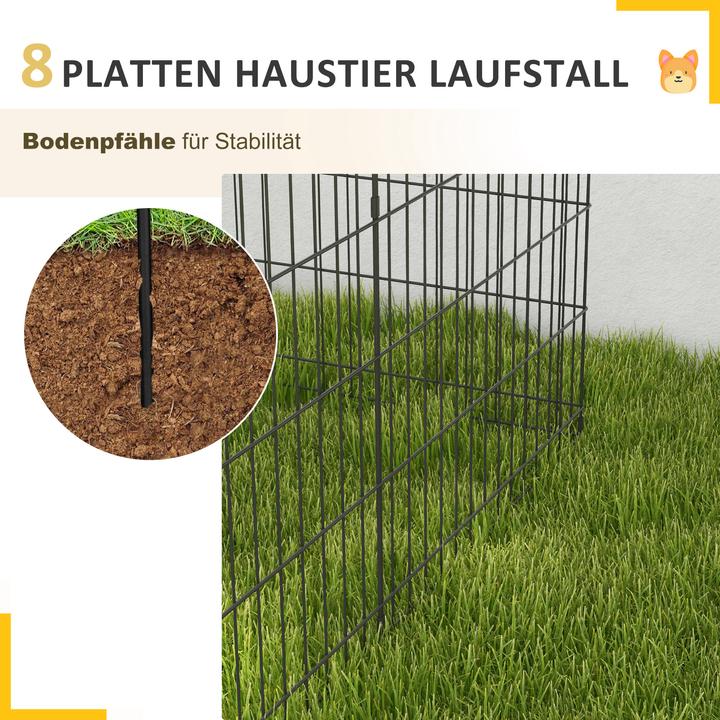 Actual product image PawHut Welpenauslauf Metall Schwarz