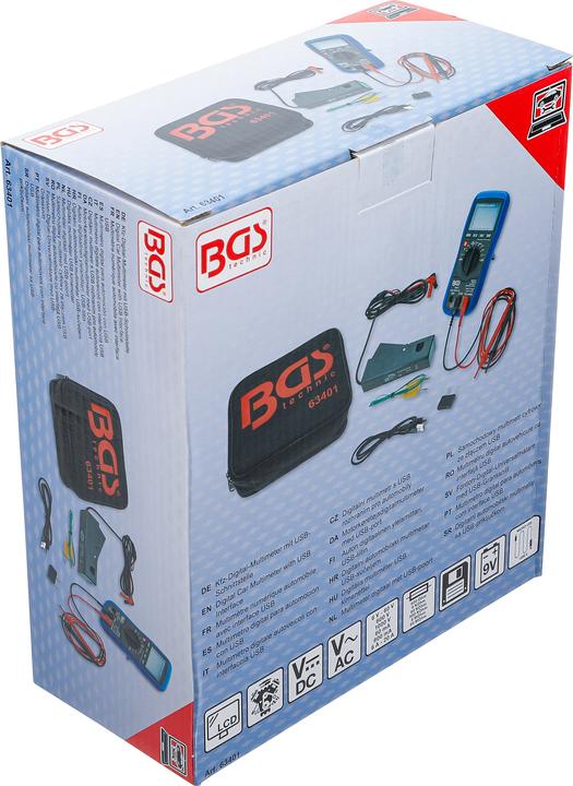 Produktbild BGS Kfz-Digital-Multimeter mit USB-Schnittstelle