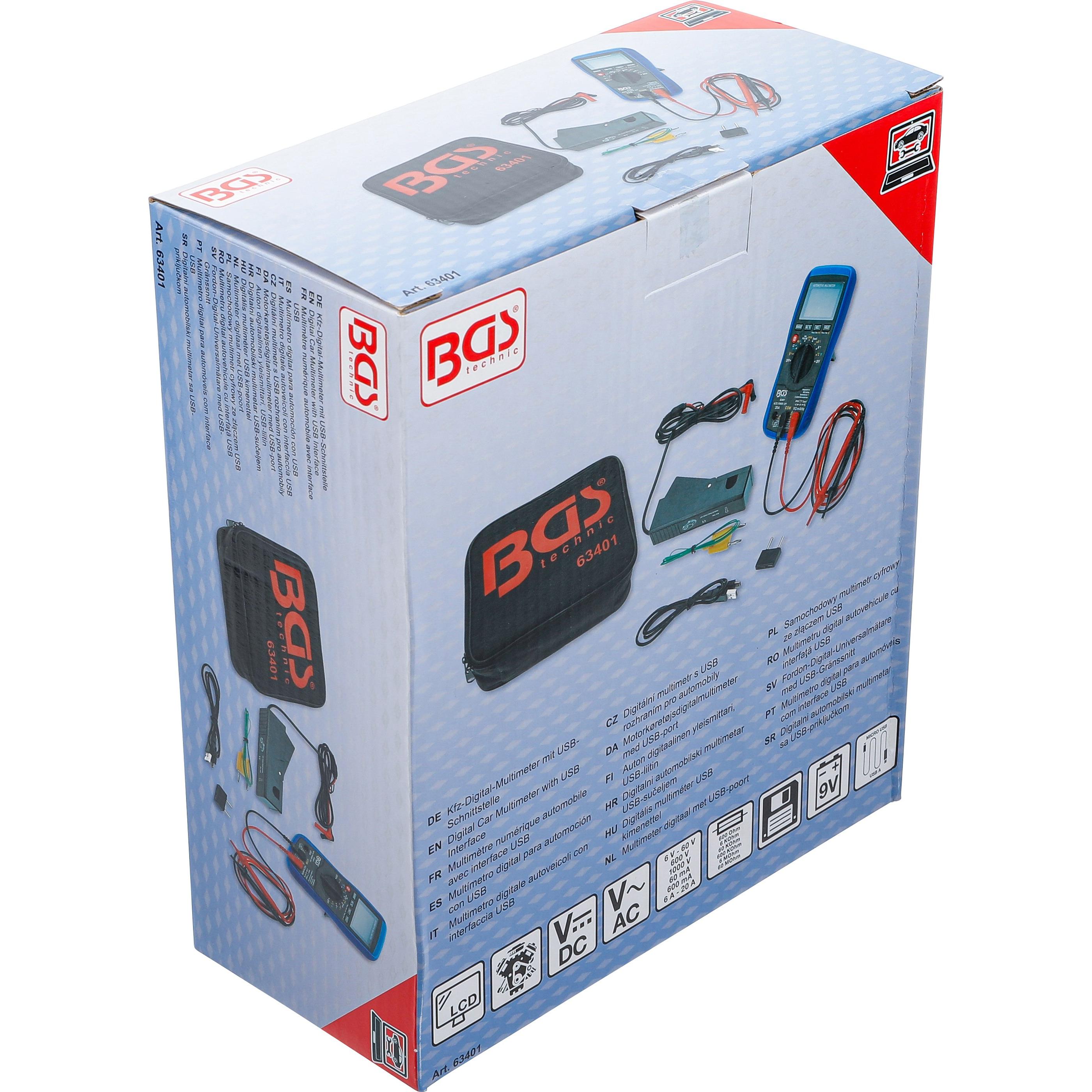 BGS, Multimeter, Kfz-Digital-Multimeter mit USB-Schnittstelle
