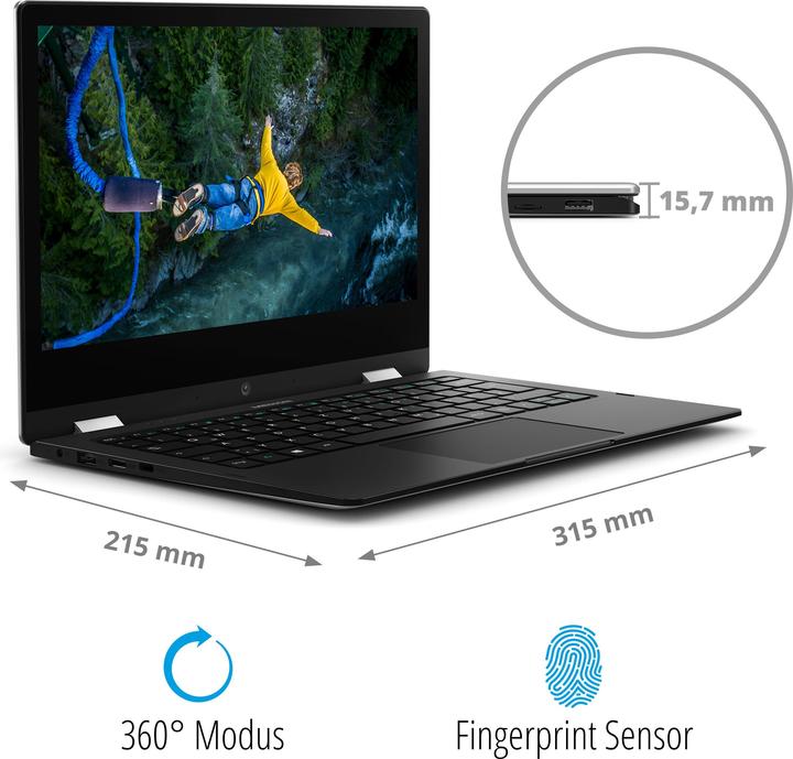 Actual product image Medion Akoya E3223 Convertible 13.3" Full HD TOUCH, Intel Pentium N5030, 8GB RAM, 256 GB SSD, Windows 11... (13.30", 256 GB, 8 GB, DE, Intel Pentium N5030)