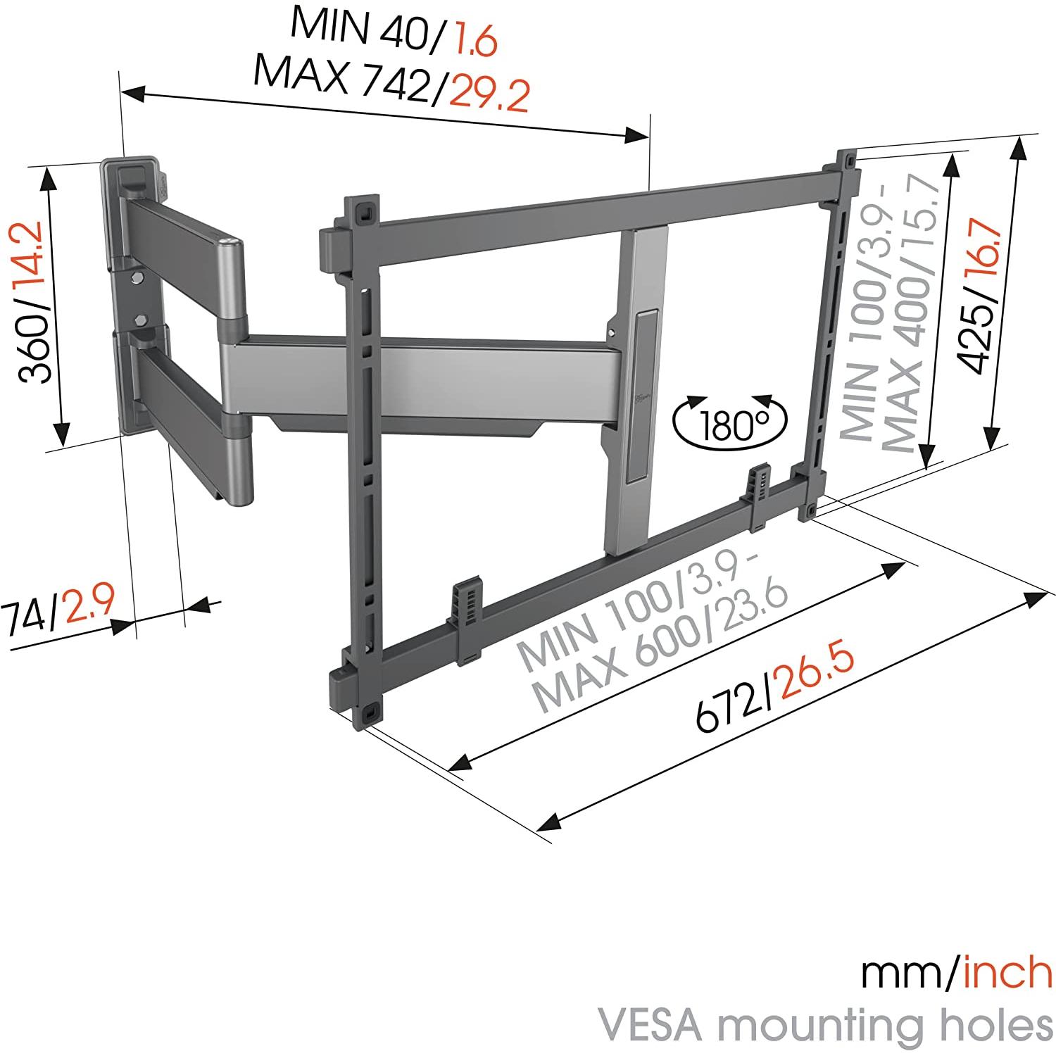 Thumbnail - Vogels TVM 5845 (Wand, 100", 55 kg), TV Wandhalterung, Schwarz