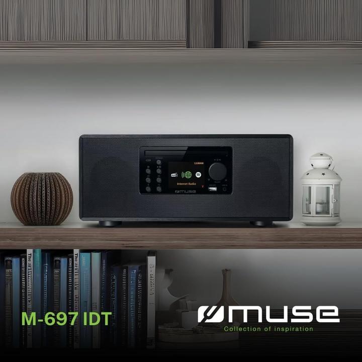 Produktbild Muse Smartes Mikrosystem mit DAB+, Internetradio, CD, Spotify und Bluetooth in Holzdesign (Bluetooth, CD Player)